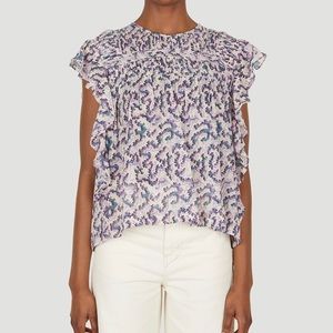 Isabel Marant Etoile Women's Layona Print Cotton Blouse Top Size 42 (10)